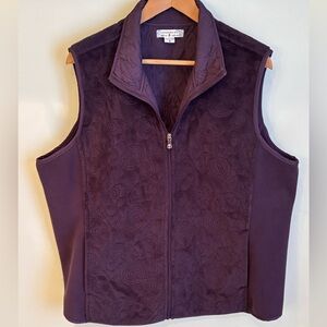 Mandarin Blue Purple Embroidered Vest